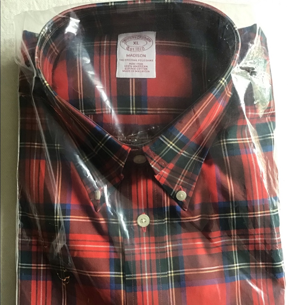 Men’s XL Brooks Brothers Plaid Shirt NWT